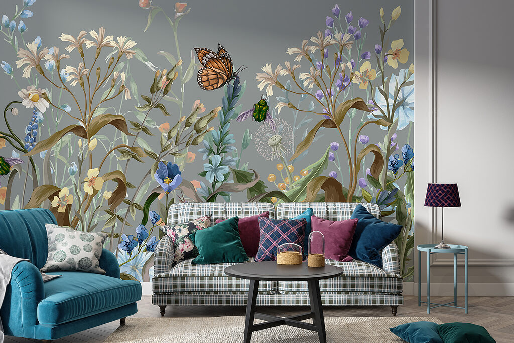 Blumenfeld mit Schmetterlingen — Interieur 2
