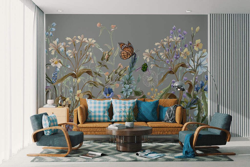 Blumenfeld mit Schmetterlingen — Interieur 3