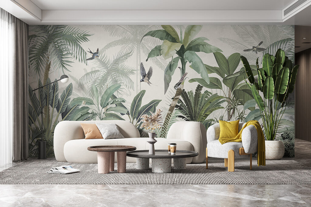 Tropenszene mit Vögeln — Interieur 3