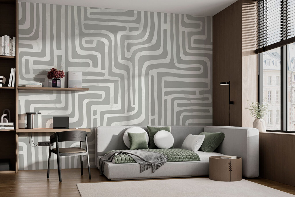 Labyrinth aus Linien in einem Interieur