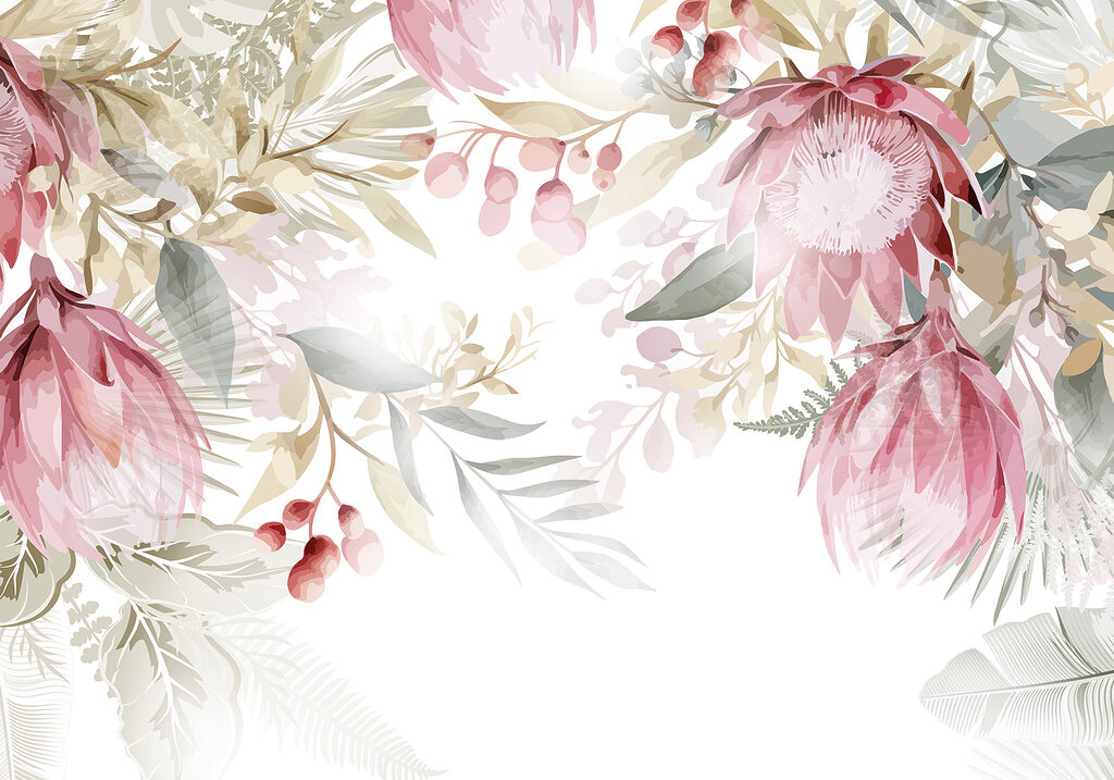 Blumenrahmen in Pastell — ganzes Design