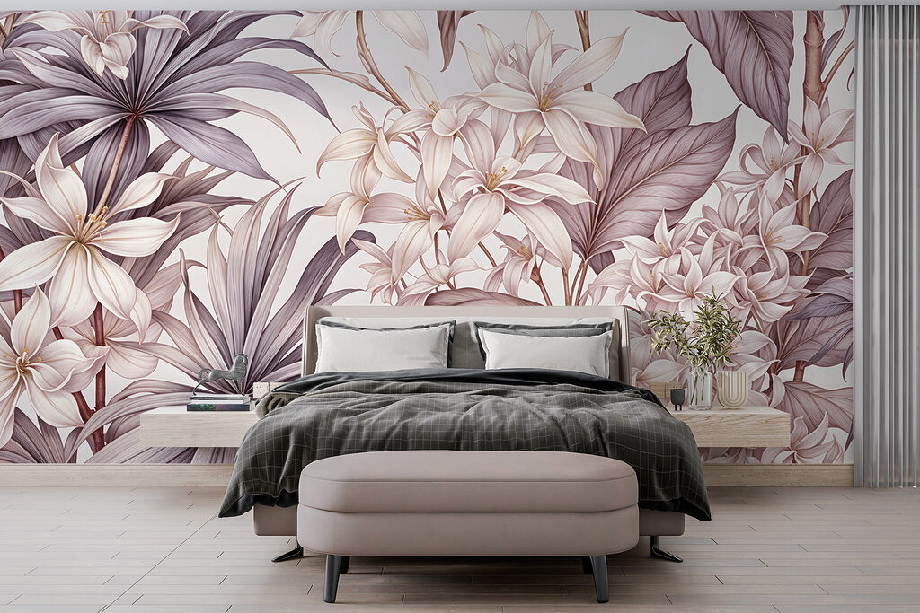 Blumengarten in Linien in einem Interieur