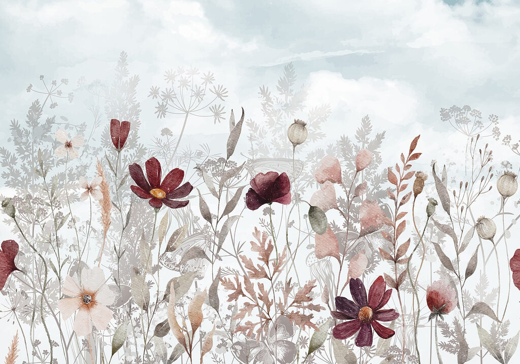 Wiesenblumen unterm Himmel — ganzes Design