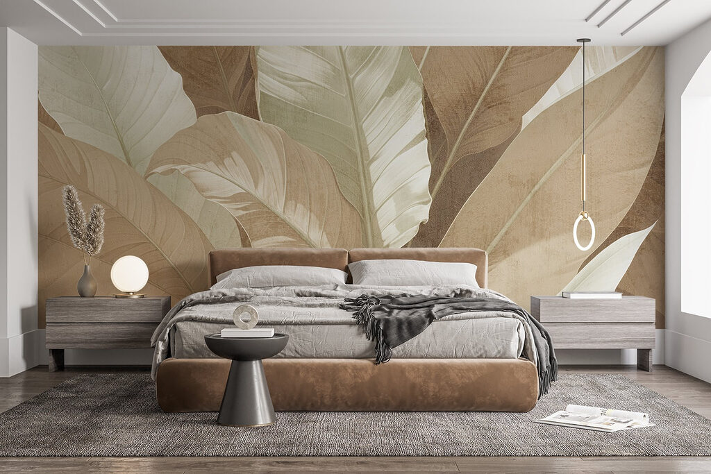 Breite Blattlagen in einem Interieur