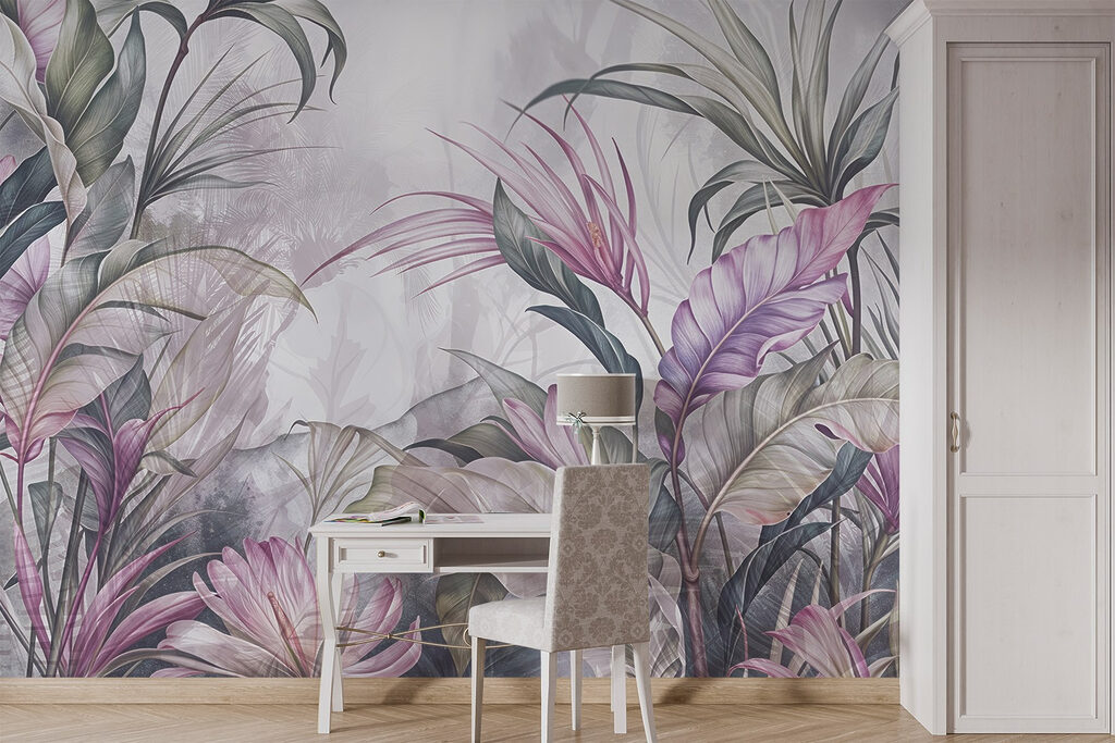 Tropisches Blättermeer in einem Interieur