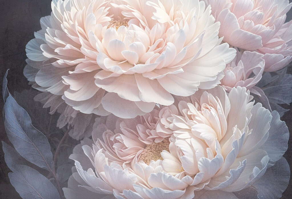 Luftige weiße Blüten — ganzes Design