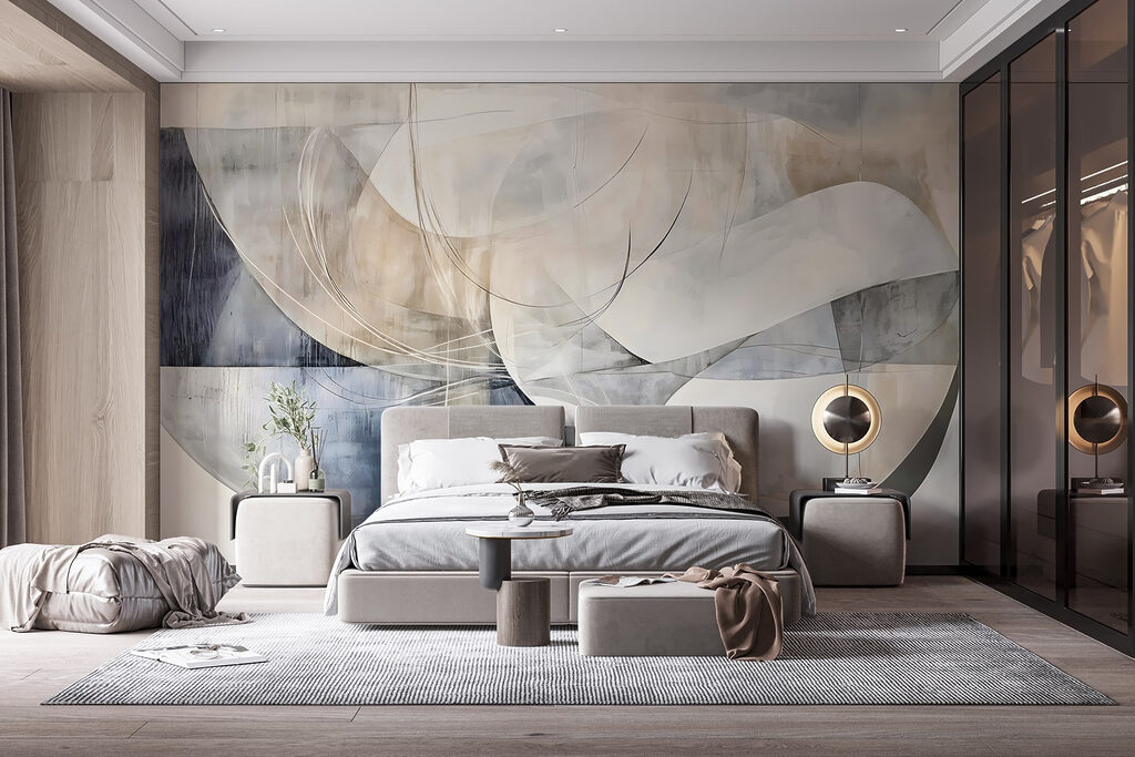 Bögen über transparenten Flächen in einem Interieur