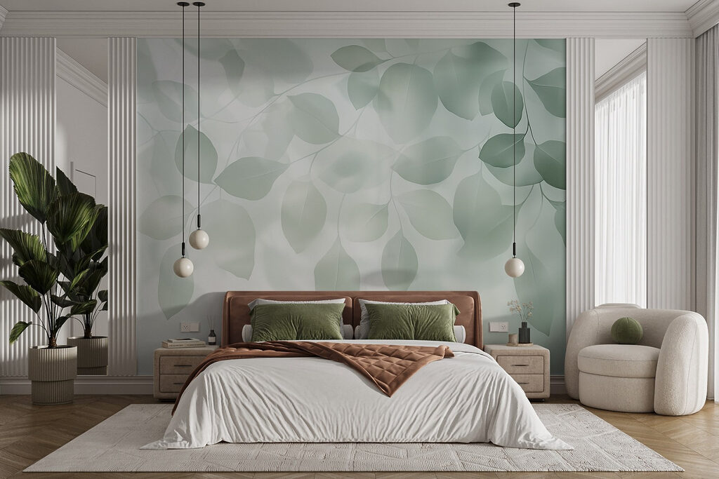 Schleier aus Blättern in einem Interieur