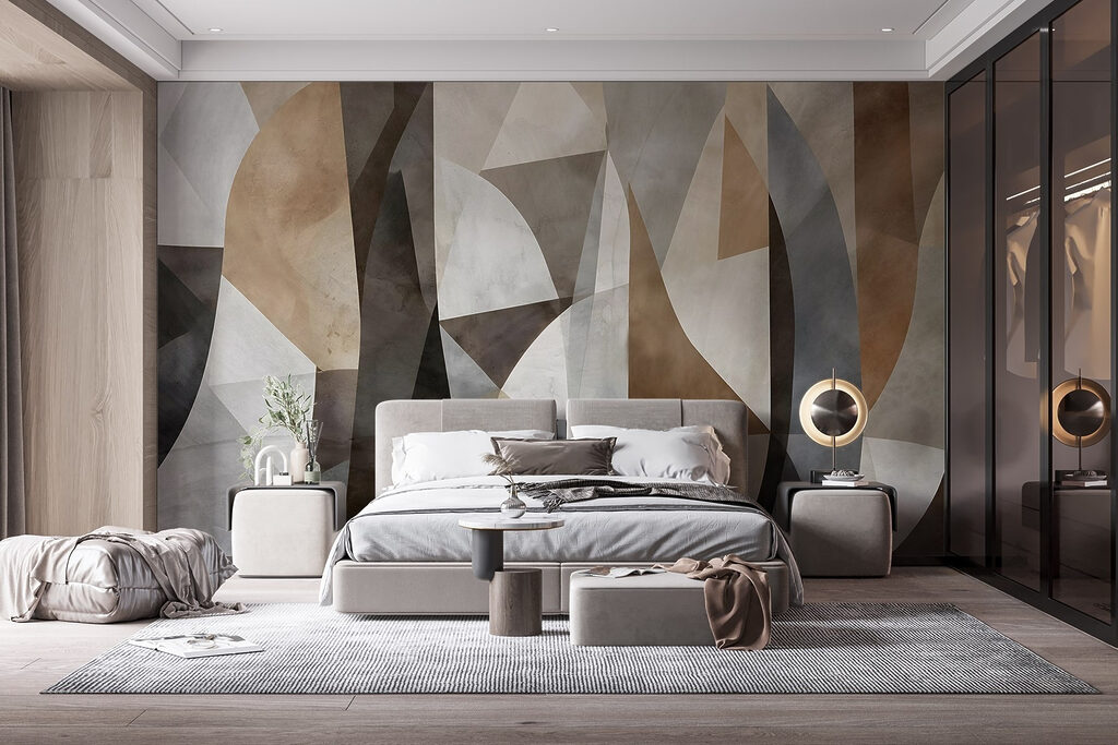 Erdtöne in gebrochenen Bögen in einem Interieur