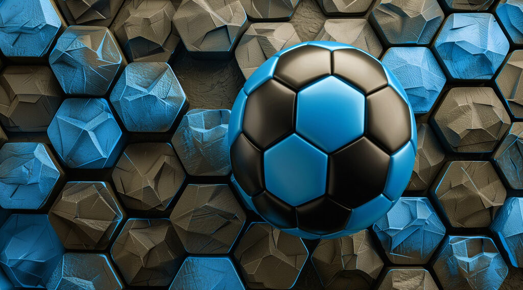Blau-schwarzer Fußball — ganzes Design