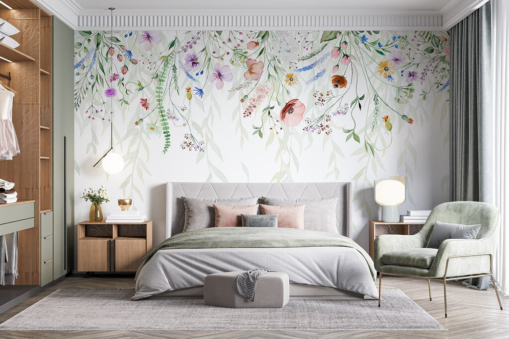 Blumenranken in Aquarell — Interieur 3