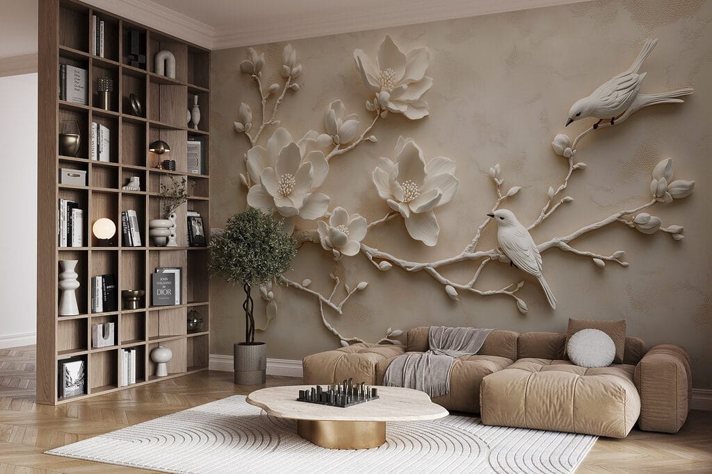Vogel auf dem Blütenzweig — Interieur 2