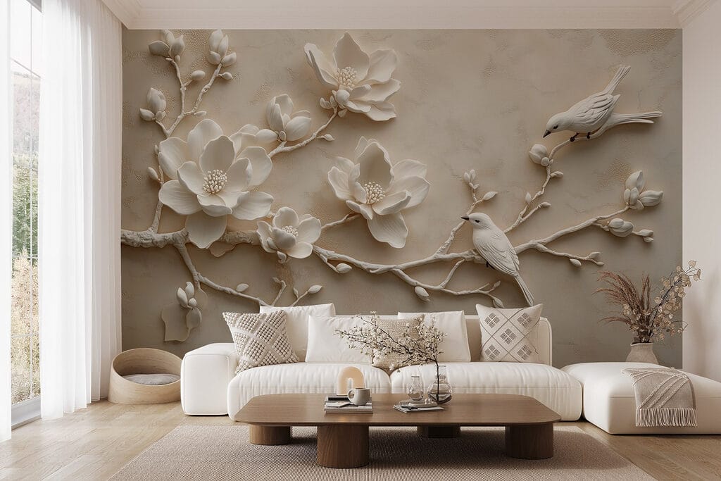 Vogel auf dem Blütenzweig — Interieur 3
