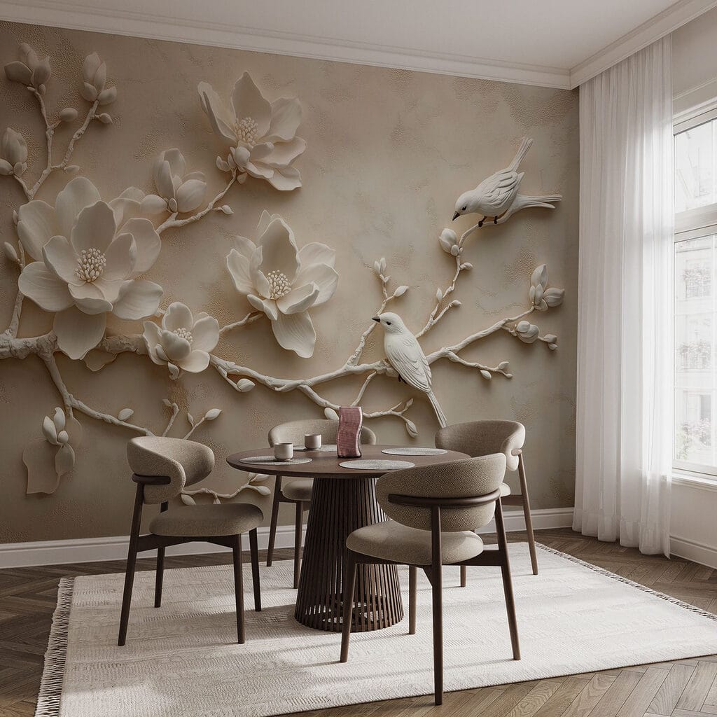 Vogel auf dem Blütenzweig — Interieur 4