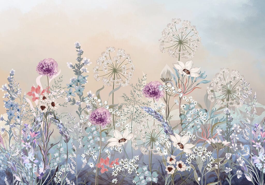 Blüten und Samenschirme — ganzes Design