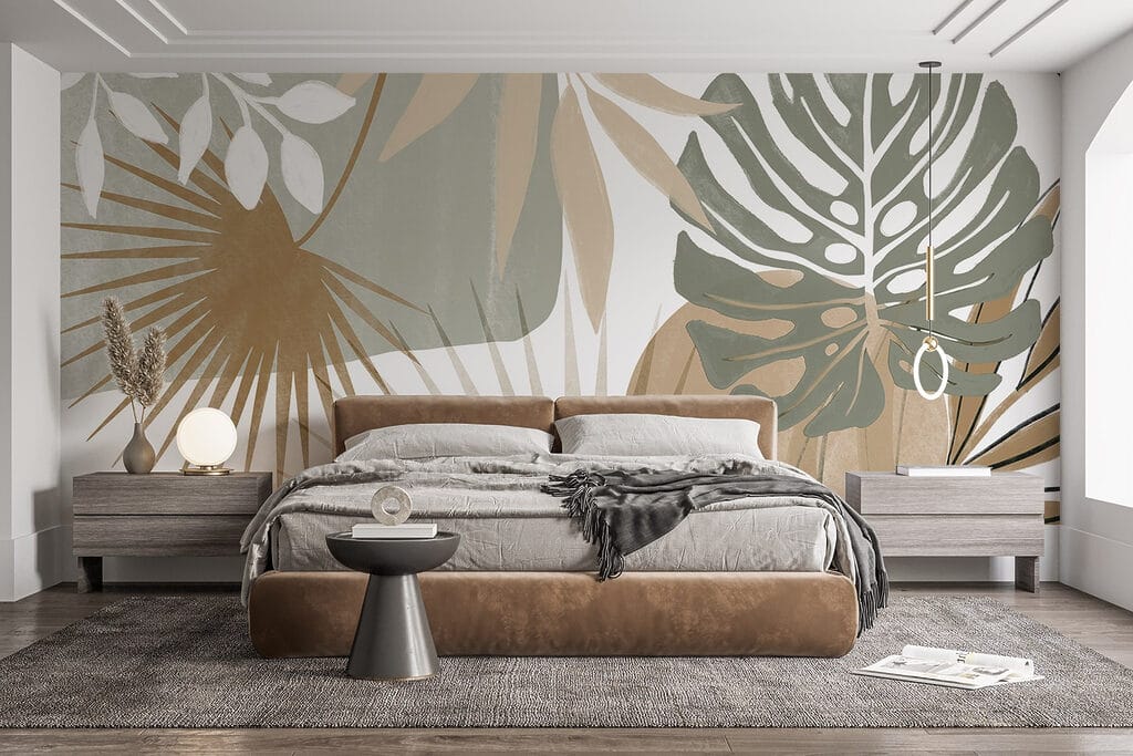 Botanische Collage in einem Interieur