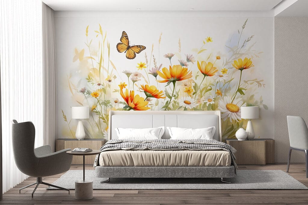Schmetterling über Wiesenblumen — Interieur 2