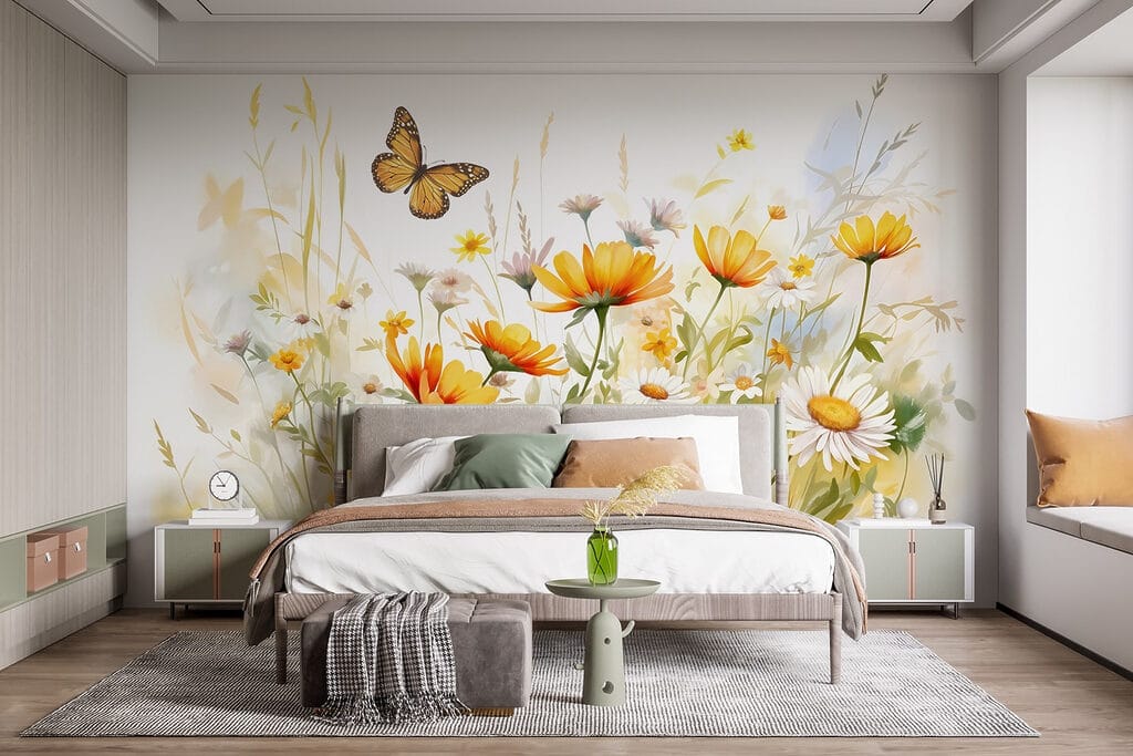 Schmetterling über Wiesenblumen — Interieur 3