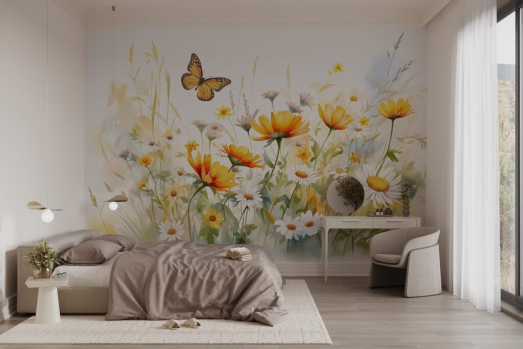 Schmetterling über Wiesenblumen — Interieur 4