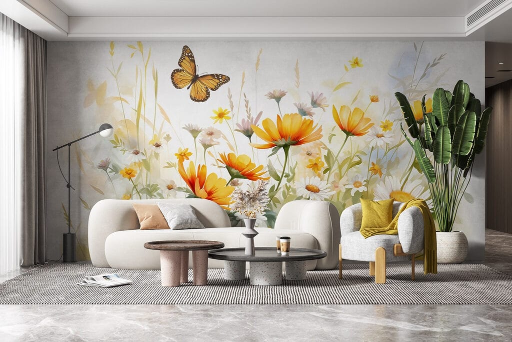 Schmetterling über Wiesenblumen — Interieur 6
