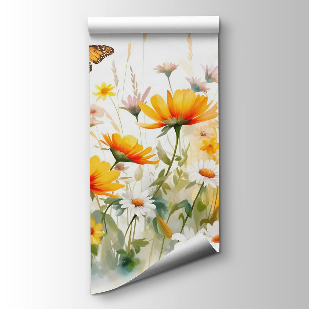 Schmetterling über Wiesenblumen — Produktansicht