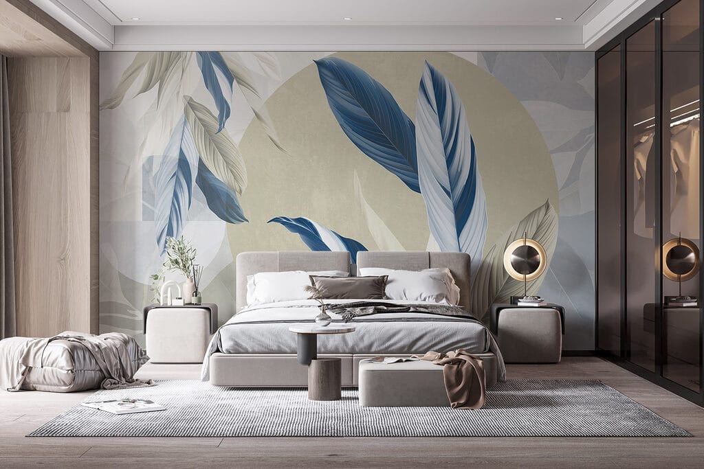Blätter auf Farbflächen — Interieur 1