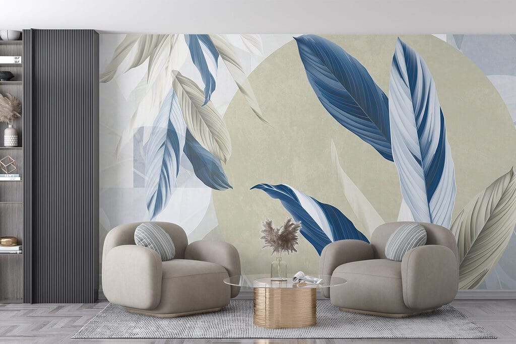Blätter auf Farbflächen — Interieur 3