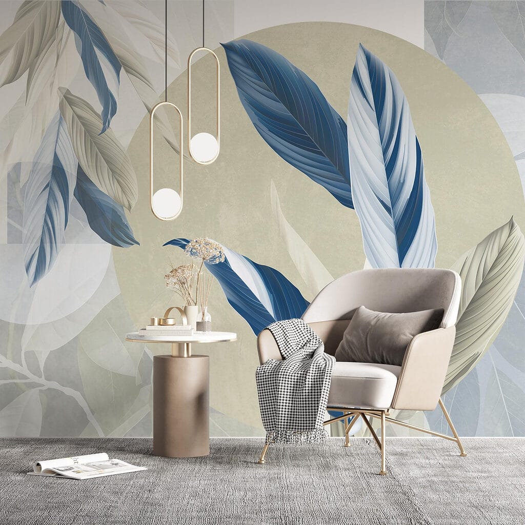 Blätter auf Farbflächen — Interieur 4