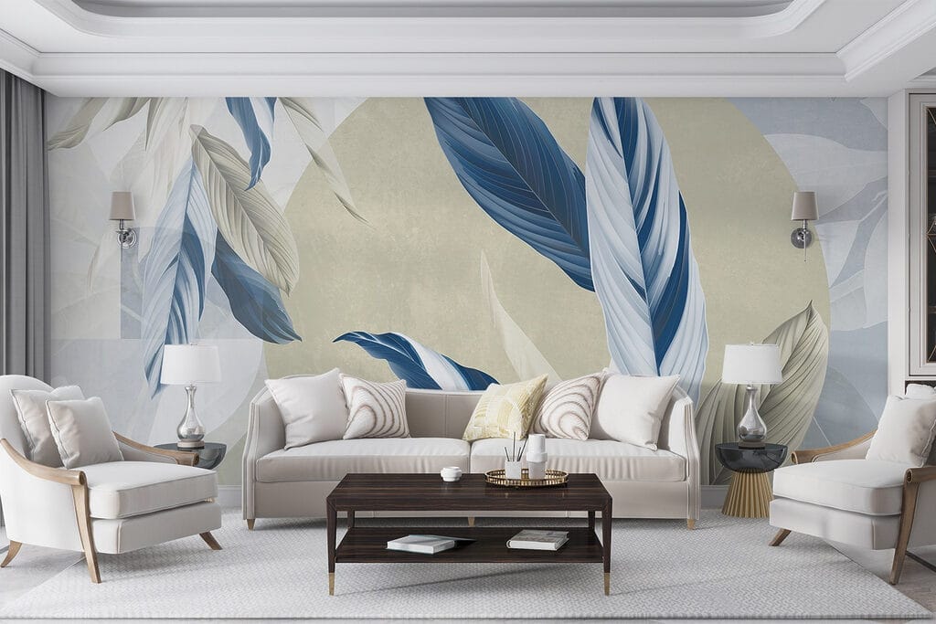 Blätter auf Farbflächen — Interieur 5
