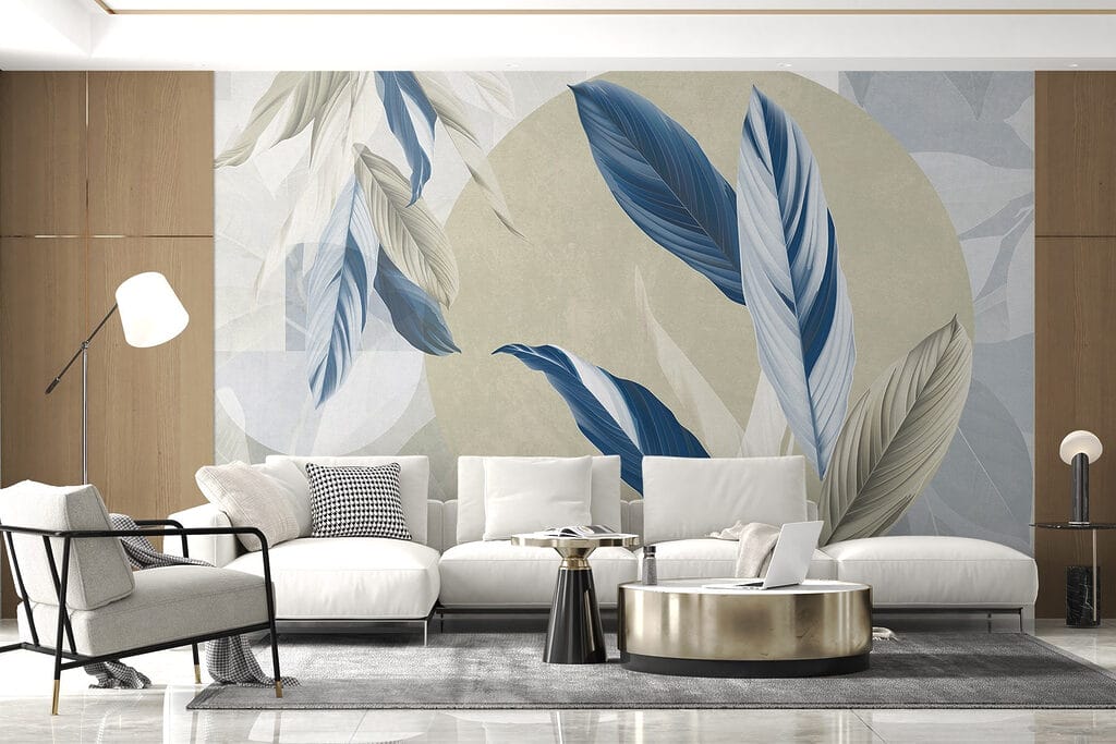 Blätter auf Farbflächen — Interieur 6