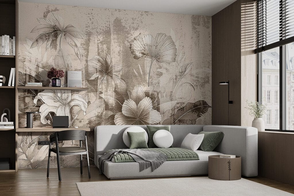 Blüten zwischen verwitterten Flächen — Interieur 3