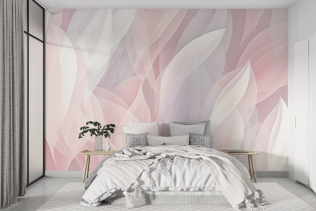Rosa Blätter im Licht in einem Interieur