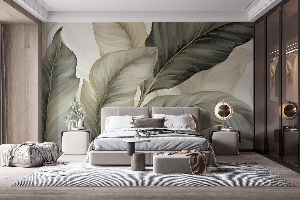 Dunkelgrüne Blätter in einem Interieur