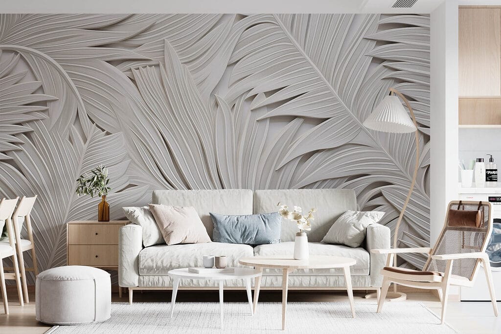 Palmblätter aus weißem Papier — Interieur 2