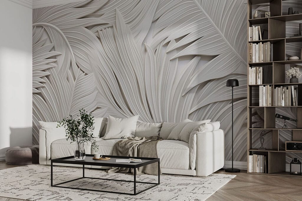 Palmblätter aus weißem Papier — Interieur 1