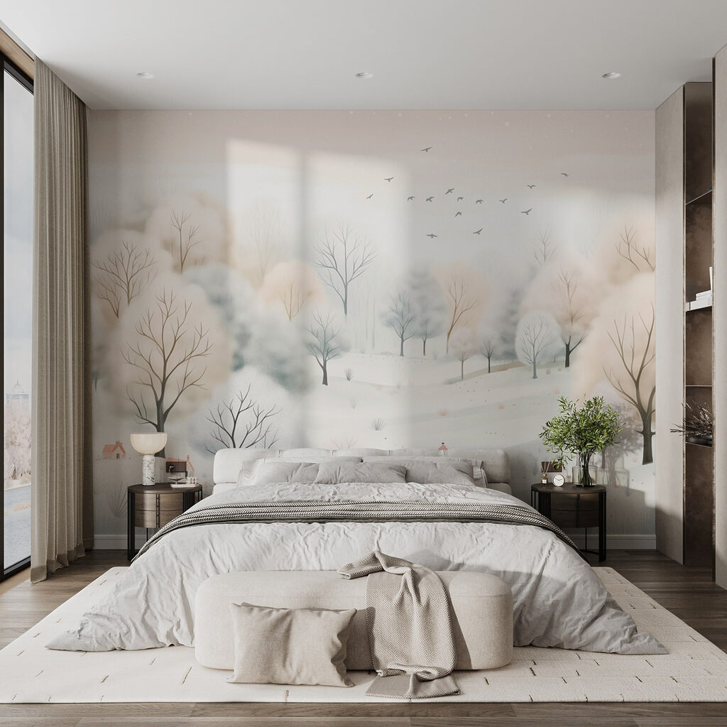 Verschneite Bäume und Vögel — Interieur 1
