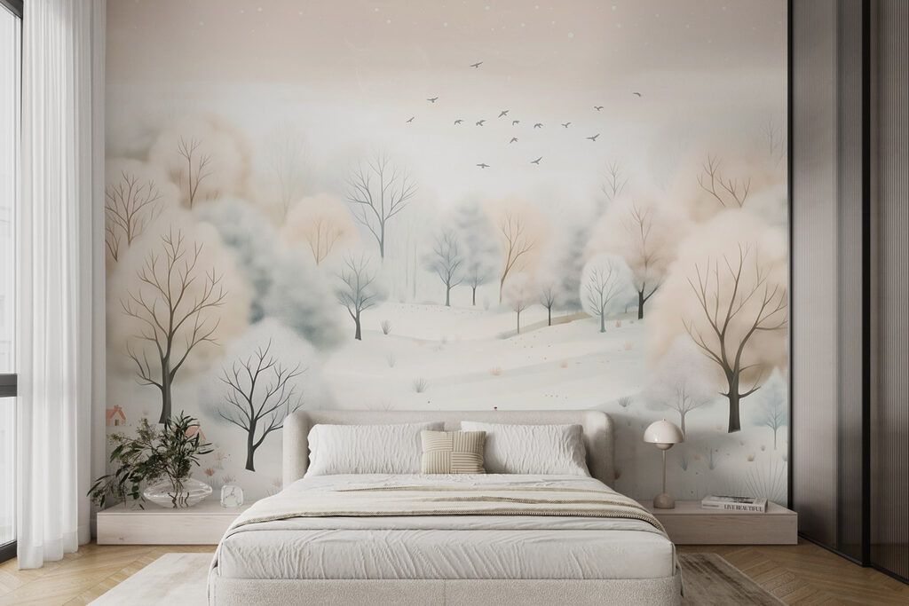 Verschneite Bäume und Vögel — Interieur 2