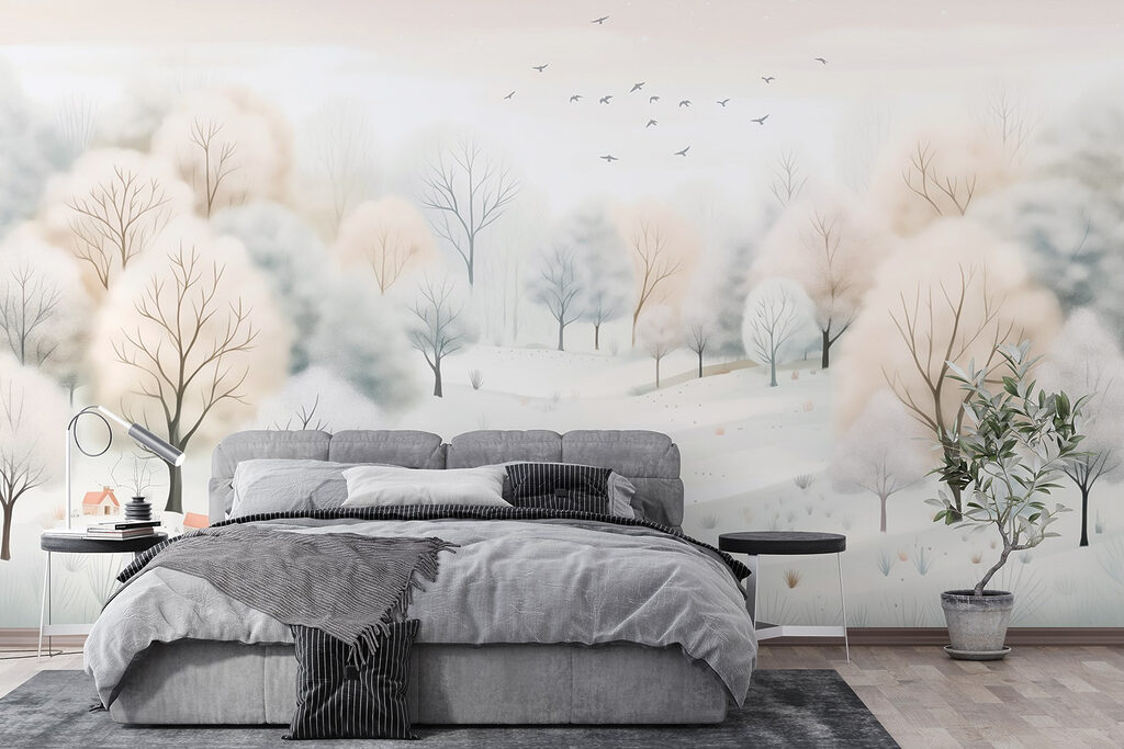 Verschneite Bäume und Vögel — Interieur 3