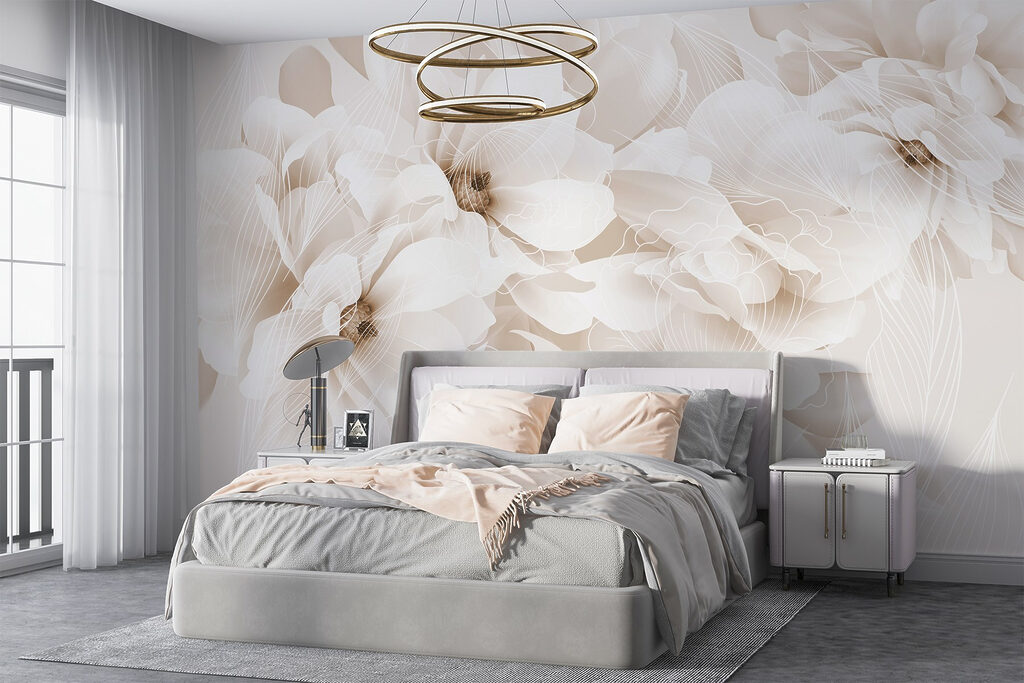 Sanft geschichtete Blüten in einem Interieur