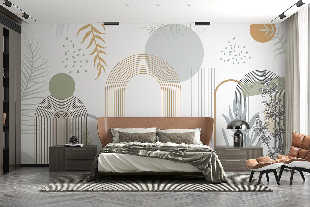 Bögen und zarte Zweige in einem Interieur
