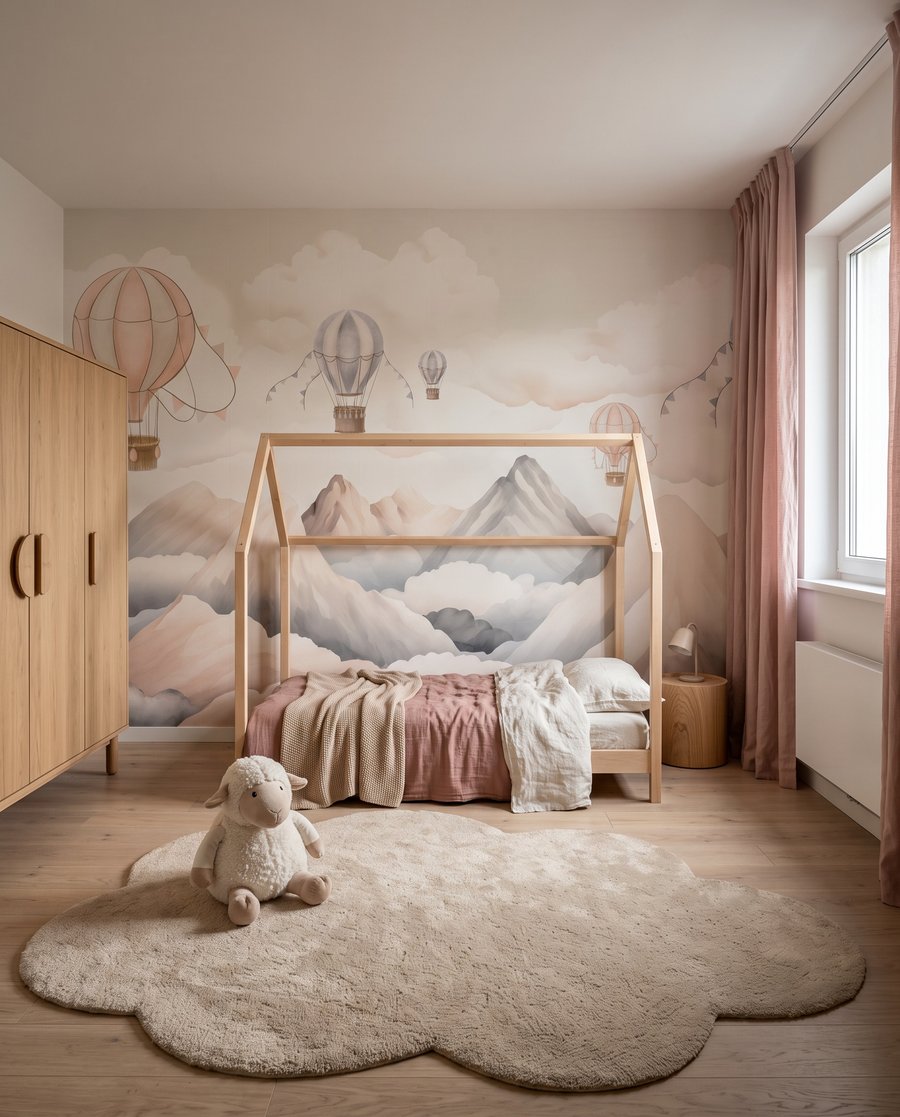 Heißluftballons über weißen Bergen — Interieur 3