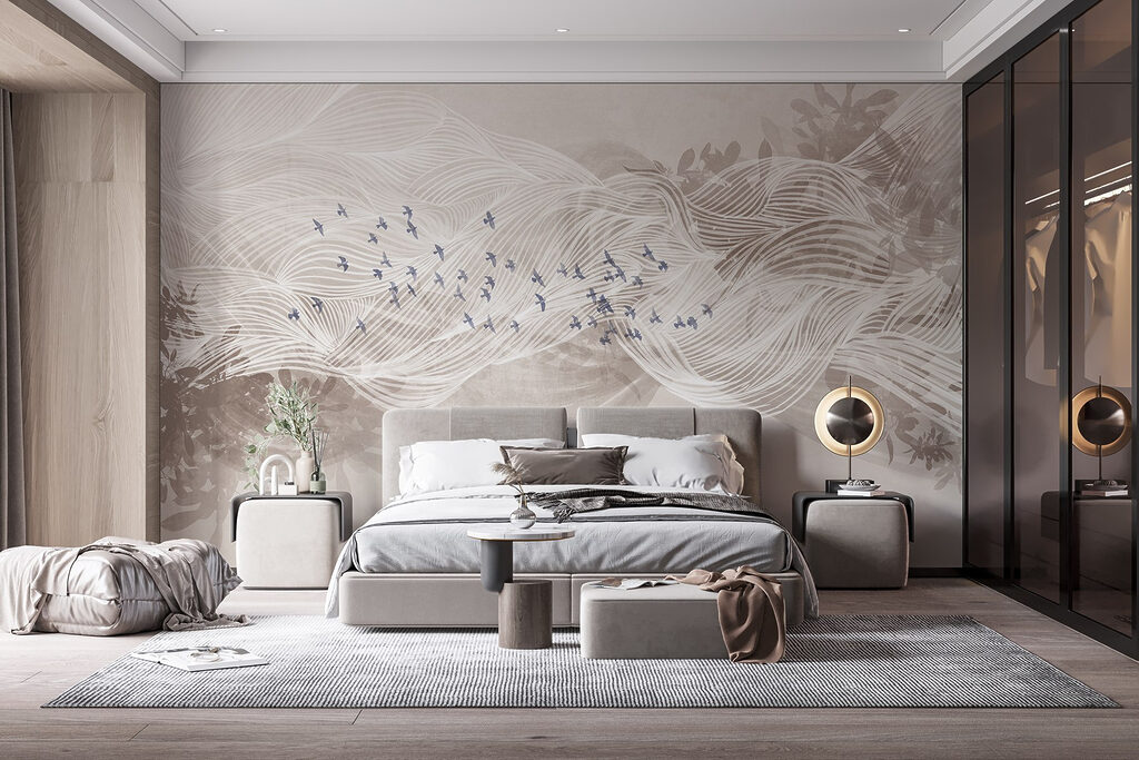 Weiße und blaue Vögel — Interieur 1