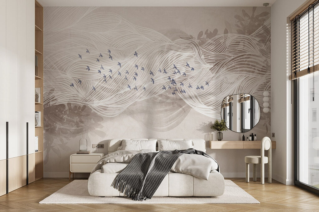 Weiße und blaue Vögel — Interieur 2