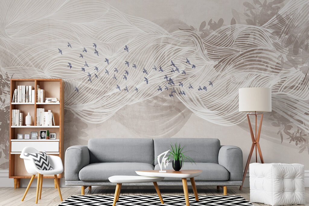 Weiße und blaue Vögel — Interieur 4