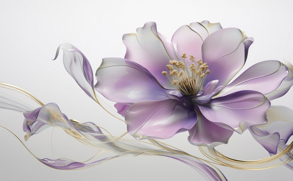 Blüte mit glänzenden Rändern — ganzes Design