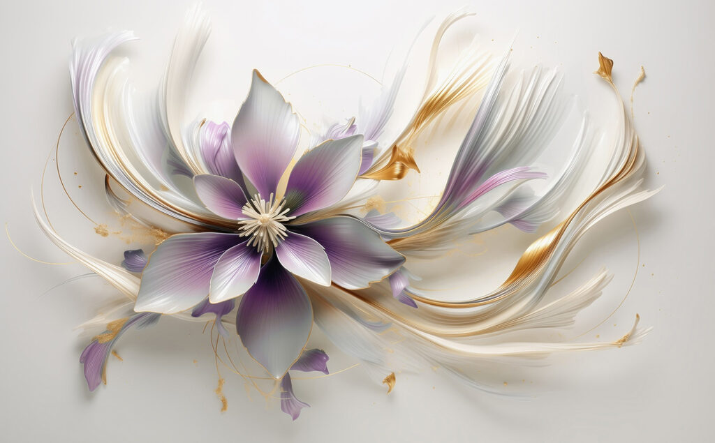 Blüte mit zarten Schwüngen — ganzes Design