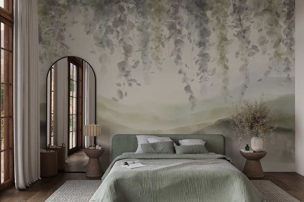 Nebel über den Hügeln in einem Interieur