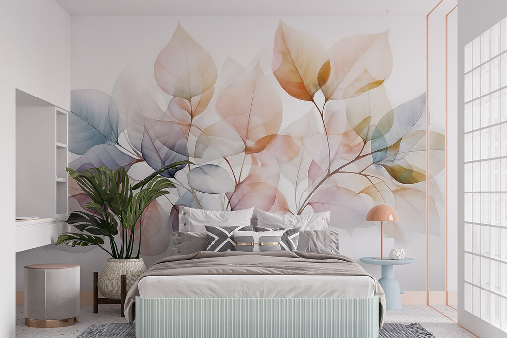 Lichter Blätterfächer in einem Interieur