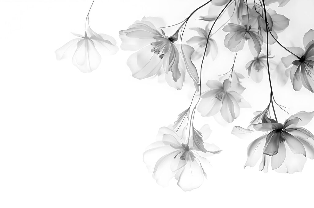 Herabsinkende Blüten — ganzes Design