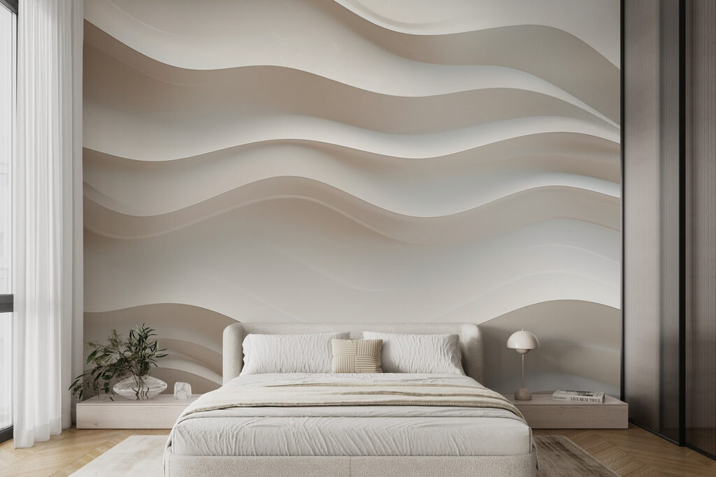 Cremeweiße Wellen in einem Interieur